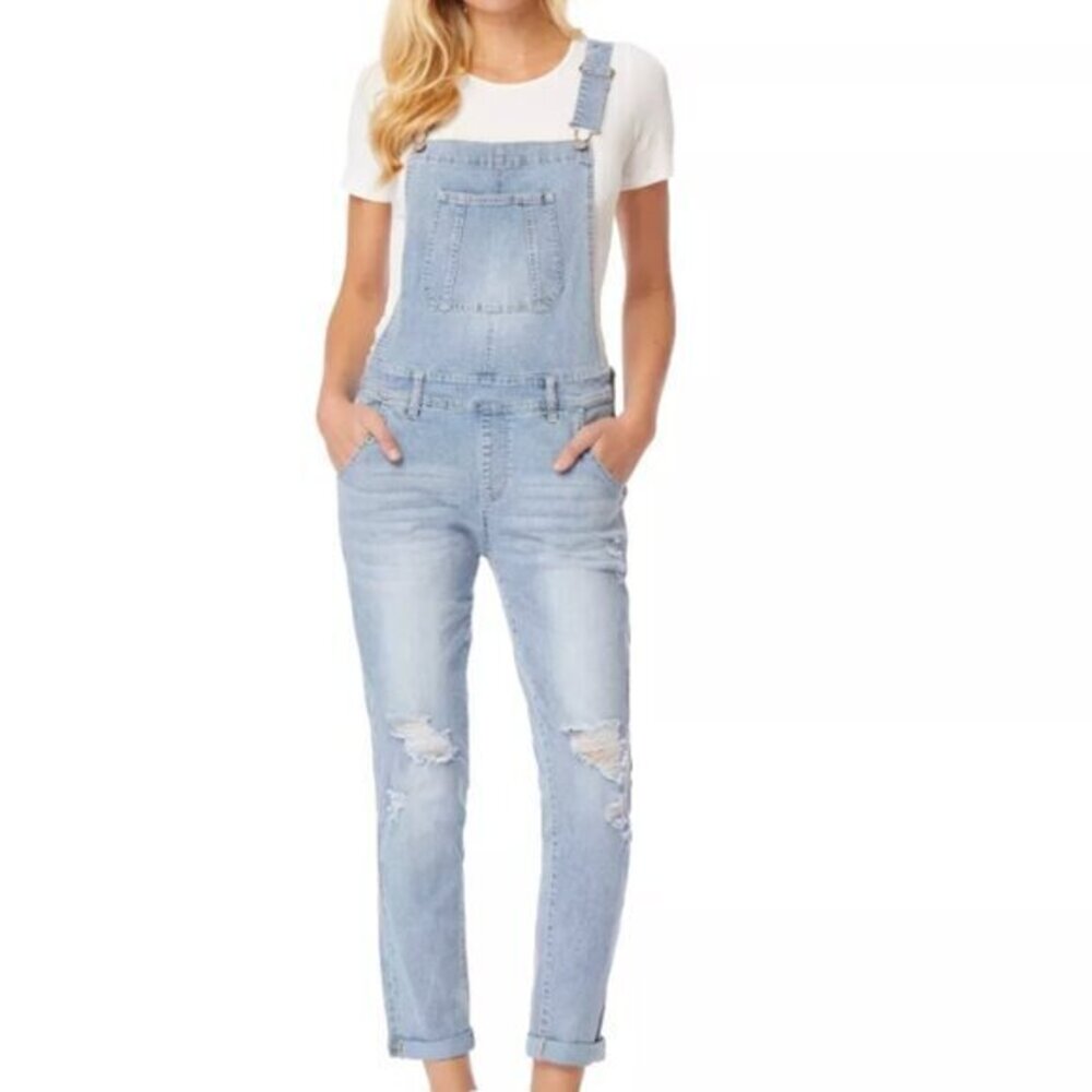 🌷Wallflower Distressed Jean Overall Bibs Cropped Ankle